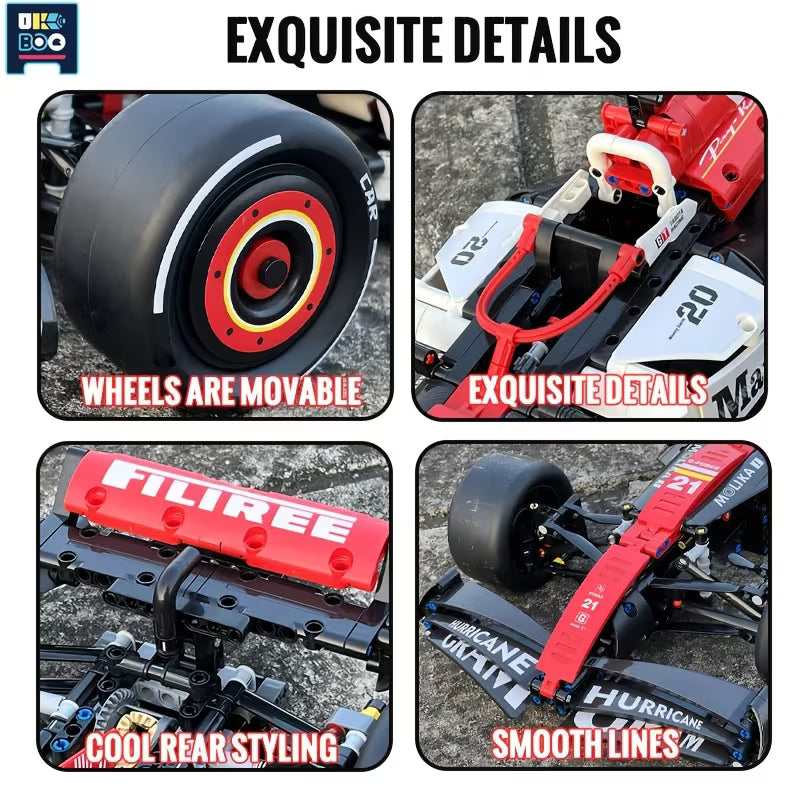 Static Version Red Sports Car Building Blocks Set, Technic Sets Race Cars for Adults, Building Model Car, Desktop Ornaments