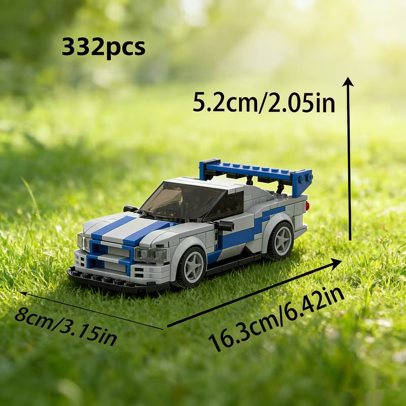 332pcs Classic Car Building Blocks | Retro Small Bricks MOC City Model Toys, Creative Car Model Toolkit, Christmas Gifts, ABS Building Set, Colors: and Grey