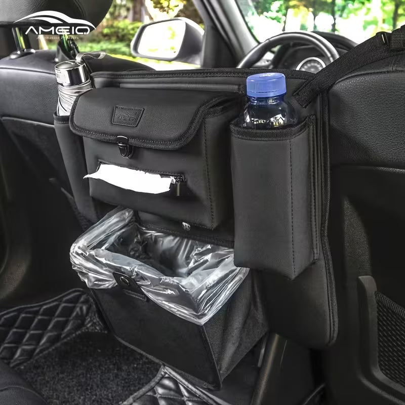 Car Trash Bag, Garbage Bin & Front Seat Storage Organizer
