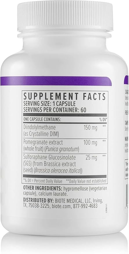 DIM SGS+ Hormone Balance & Detox Support Capsules – 60 Count | by BioTE Nutraceuticals