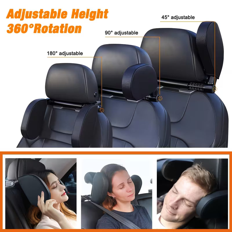 45D Memory Foam U-Shaped Car Headrest Neck Pillow 360° Adjustable