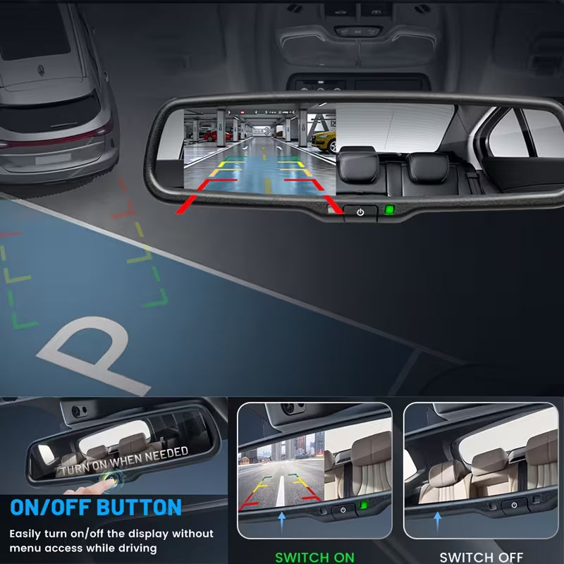 4.3-Inch TFT LCD Rearview Display for Vehicles, Compatible with Rearview Camera Systems, Suitable for Buick & Chevrolet
