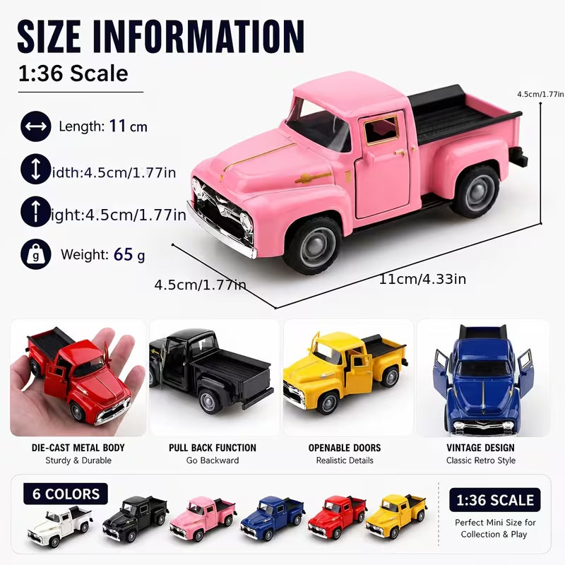 [Best Gifts] 2pcs Classic Retro Alloy Cars, 1:38 Scale Toy Cars, Desktop Decorations, Best Gifts, Pearlescent Packaging