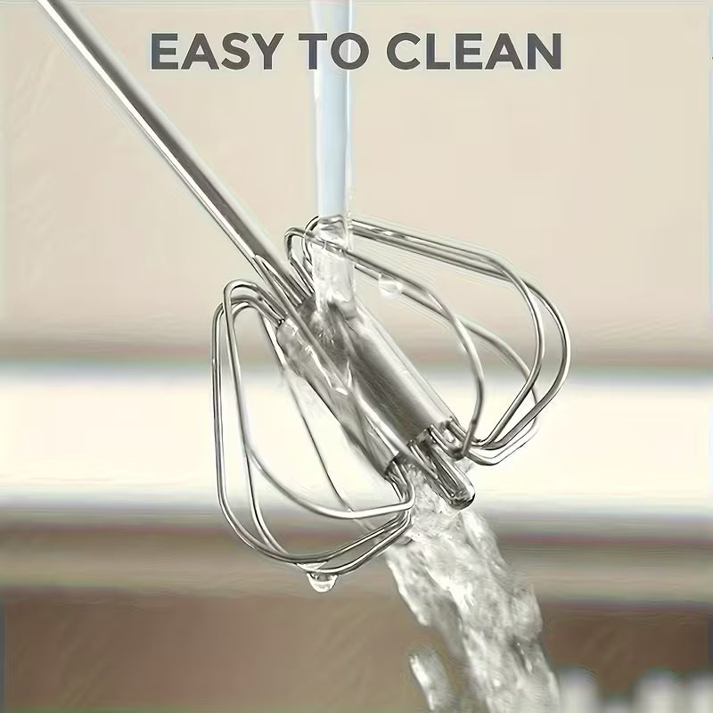 1pc Stainless Steel Multi-Function Whisk and Milk Frother, Manual Handheld Beater Whisk for Eggs & Cream, Essential Kitchen Gadget