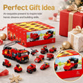 10pcs Red Fire Truck Building Blocks Set, Car Model Bricks Kit, Perfect Gift for Youngsters