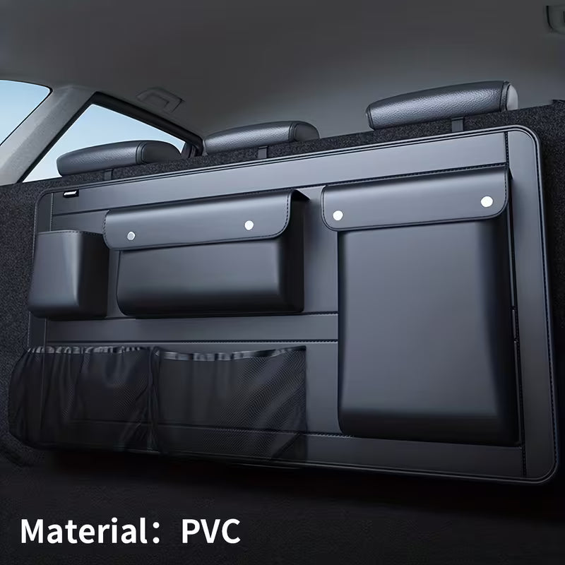 [Foldable Car Organizer] PVC/PU Material Available Car Trunk Storage Bag Foldable Car Organizer Bag Multifunctional Car Interior Trunk Clutter Organizer Box