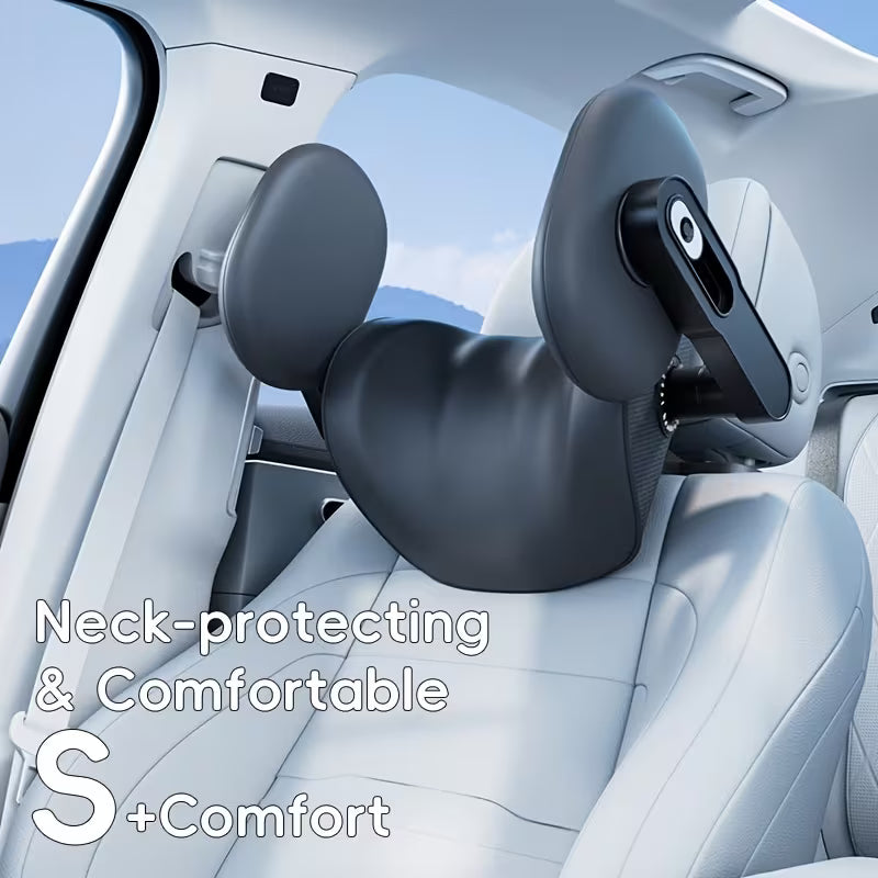 45D Zero-Gravity Memory Foam Car Headrest, Slow-Rebound All-Directional Neck Support Pillow
