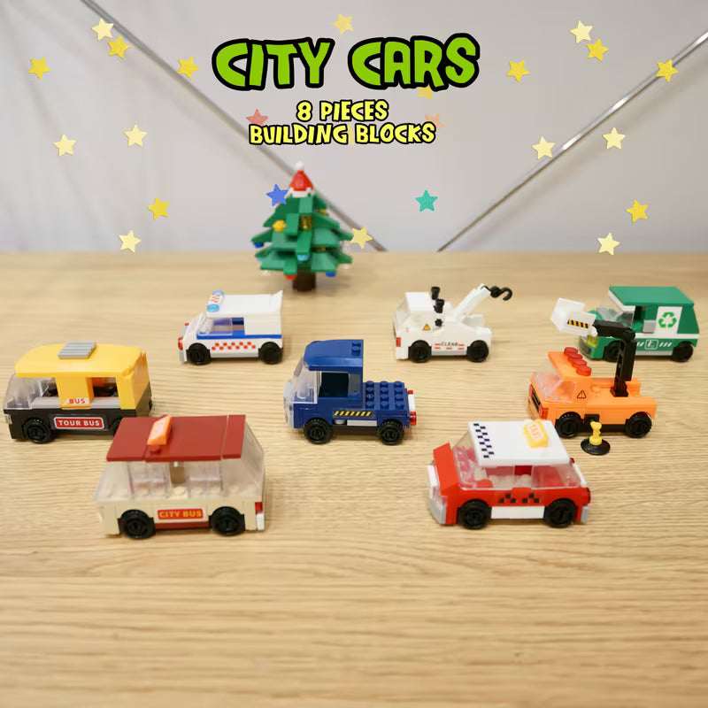 8pcs City Vehicle Building Blocks Set