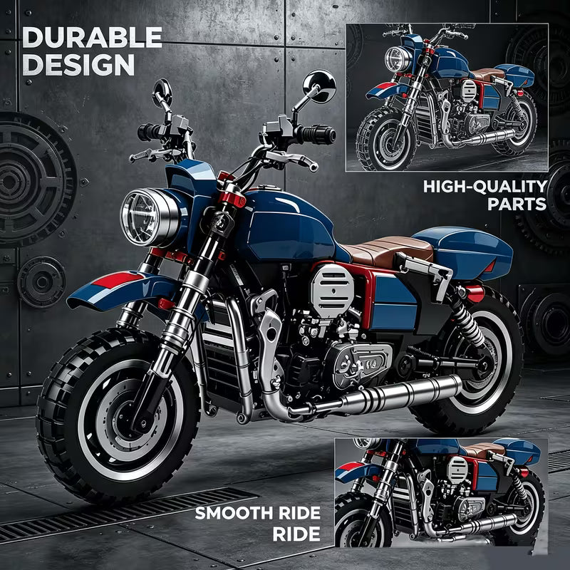 DIY Motorcycle Building Blocks Kit ABS Challenge Collection Gift