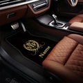 4pcs Customizable Name & Number Car Floor Mats, Golden Crown & VIP Personalized Design