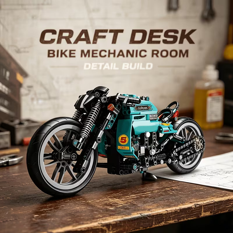 1030 PCS Cool Motorcycle Building Blocks, Mechanical Model Kit