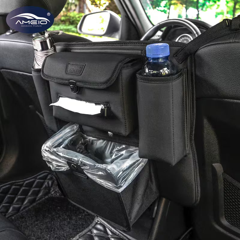 Car Trash Bag Garbage Can, Recycle Bin for Rubbish, Organizer Storage Container Between Front Seats