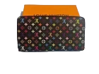 LOUIS VUITTON Monogram Multicolor Takashi Murakami Zippy Long Wallet- Black