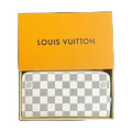 Louis Vuitton Damier Azur Check Zip-Around Wallet White Blue Zipper Coin Pocket