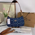 Coach CAF82 Denim/Natural Teri Shoulder Bag Signature Denim Outlet Free Shipping