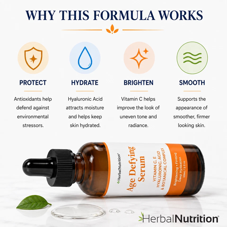 Age Defying Serum Vitamin C Hyaluronic Acid Facial Serum 2 oz