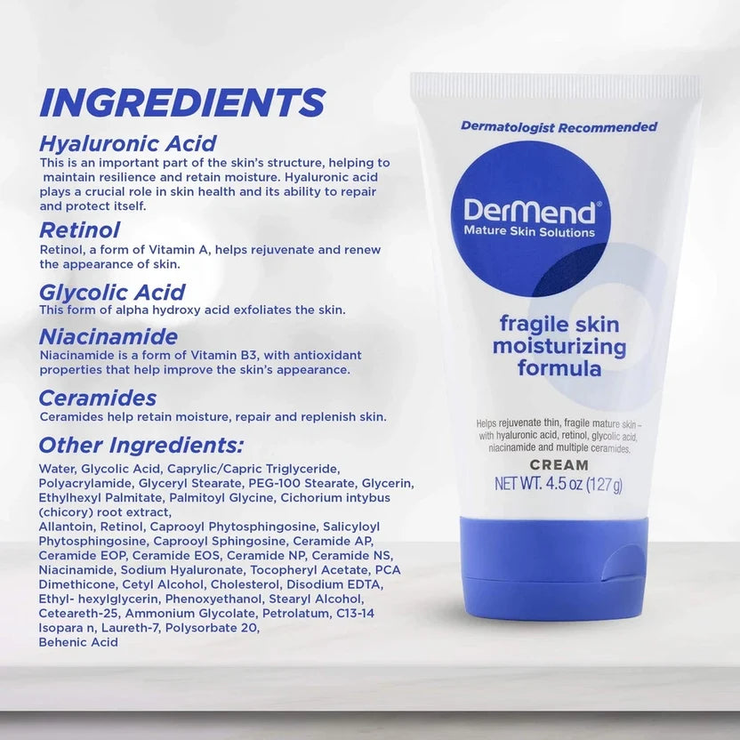 DerMend Fragile Skin Moisturizing Formula Cream 4.5 Oz.