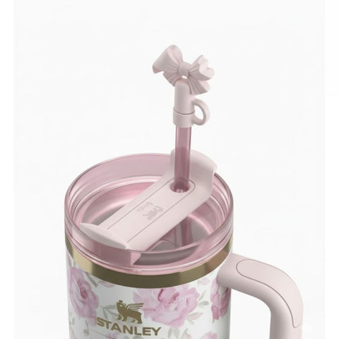 Stanley 40oz Quencher Tumbler LoveShackFancy Ribbon Rosa – Gift Box Edition