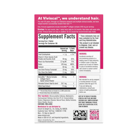 Hair Growth Support Supplement for Women – Thicker, Fuller-Looking Hair Formula (180 Tablets, Max Strength)