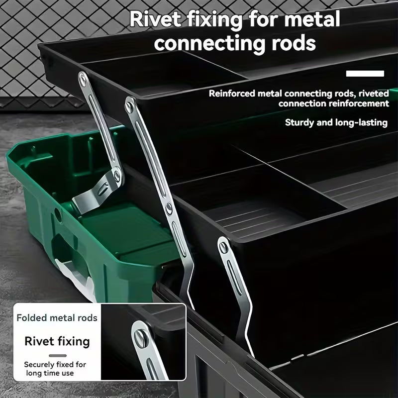 Large Plastic Tool Box Organizer | Multi-Layer Portable Storage Box for Tools & Small Parts
