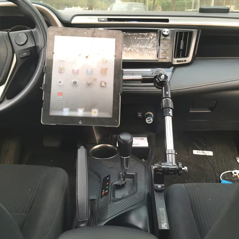 Car-Mounted iPad Tablet Holder, Front & Rear Seat Tablet Clamp, Foldable & Retractable Phone Holder