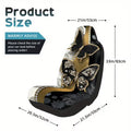 Set of 2, Stylish Black And Golden Diamond Butterfly Design Car Seat Covers, Made from Lightweight And Washable Material