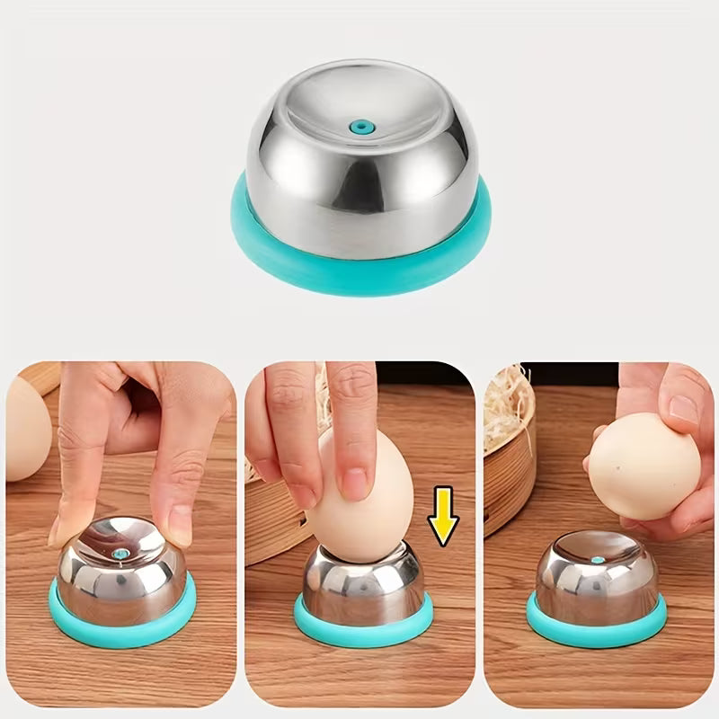 Stainless Steel Heavy-Duty Egg Piercer with Stable Base, Quick & Easy Boiled Egg Peeling, Prevents Cracking