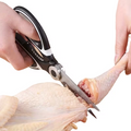 1pc Durable Stainless Steel Kitchen Scissors, Multi-Functional Food Scissors for Fish, BBQ & Bone Cutting, Sharp Blades, Ergonomic Handle